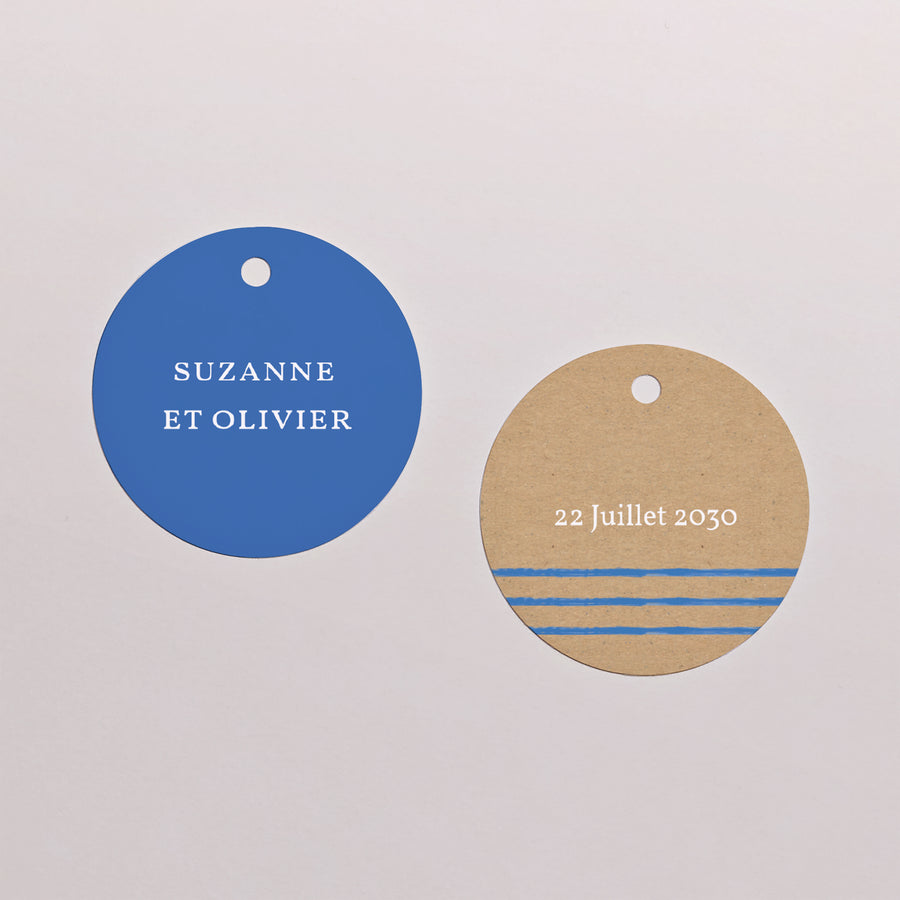 Etiquette perforée Mariage Ronde Accents méditérannéens photo
