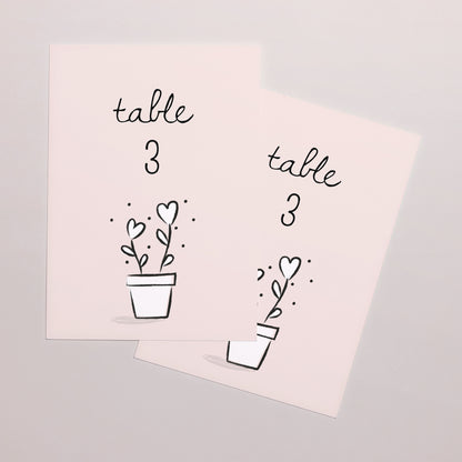 Marque table Mariage Rectangle 2 coeurs photo N° 2