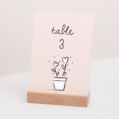 Marque table Mariage Rectangle 2 coeurs photo N° 3