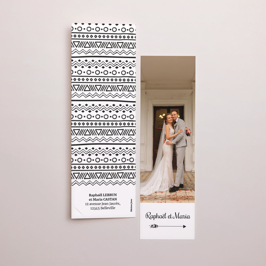 Faire-part Mariage Marque-page photo Couronne Boho photo N° 3