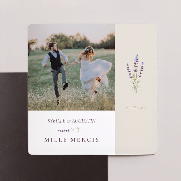 Remerciements Mariage Lot de 9, magnétique Bouquet de Lavande photo