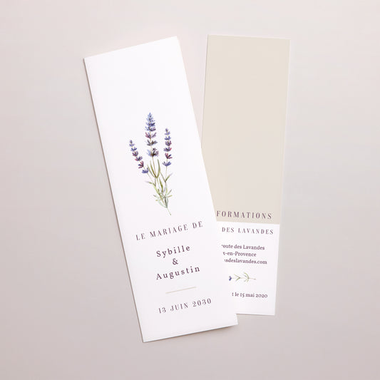 Faire-part Mariage Marque-page photo Bouquet de Lavande photo