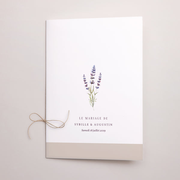 Livret de messe Mariage Double volet Bouquet de Lavande photo