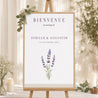 Panneau bienvenue Mariage Portrait 60 x 90 cm Bouquet de Lavande photo N° 1