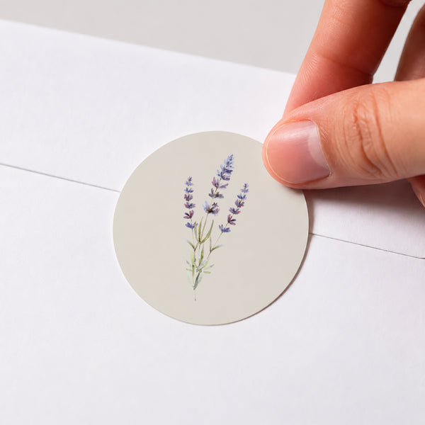 Sticker Mariage Rond Bouquet de Lavande photo