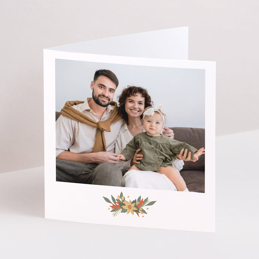 Carte de voeux Fin d'année Carré double volet Etoile de Noël photo
