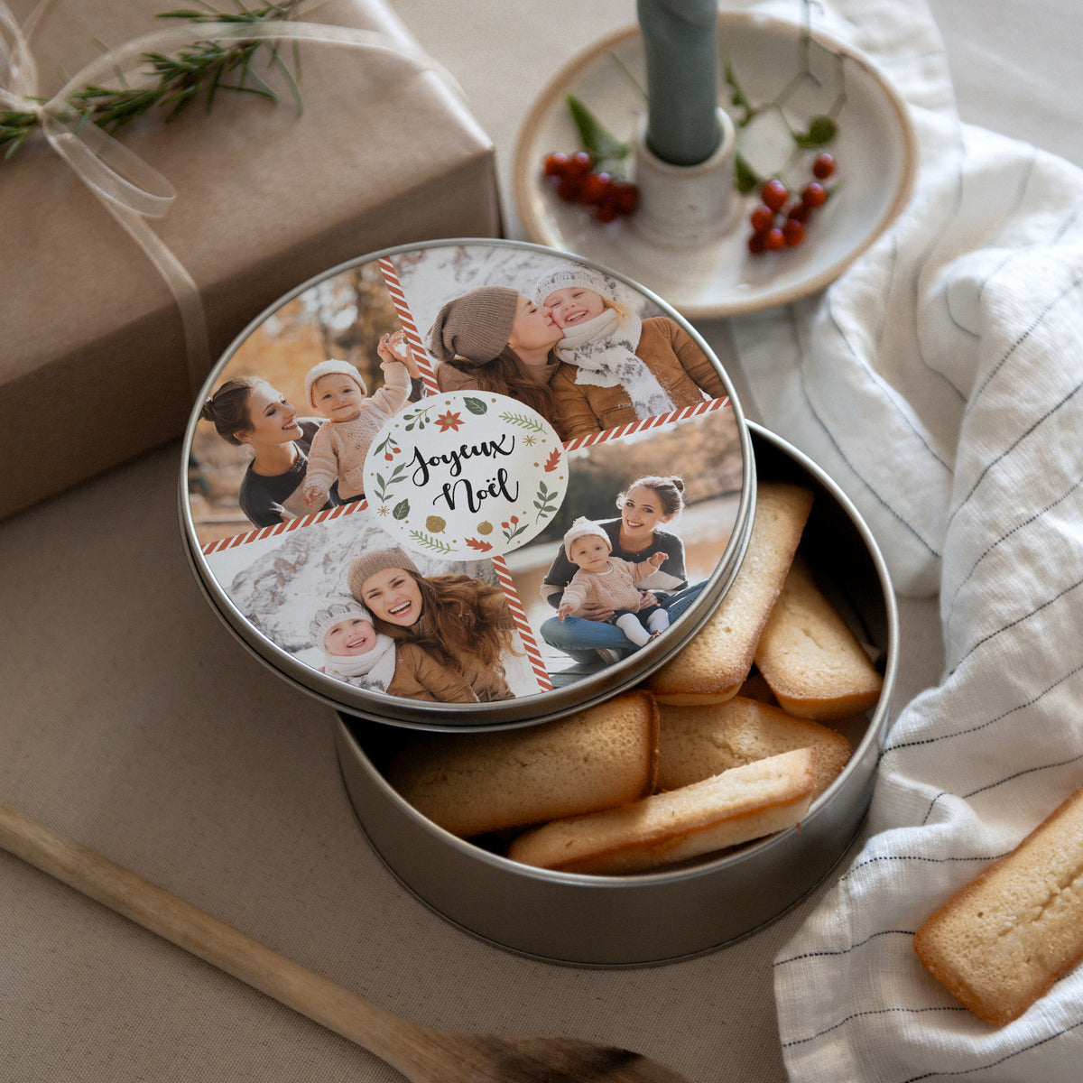 Boite métallique Objets Ronde Noël tout doux photo N° 3