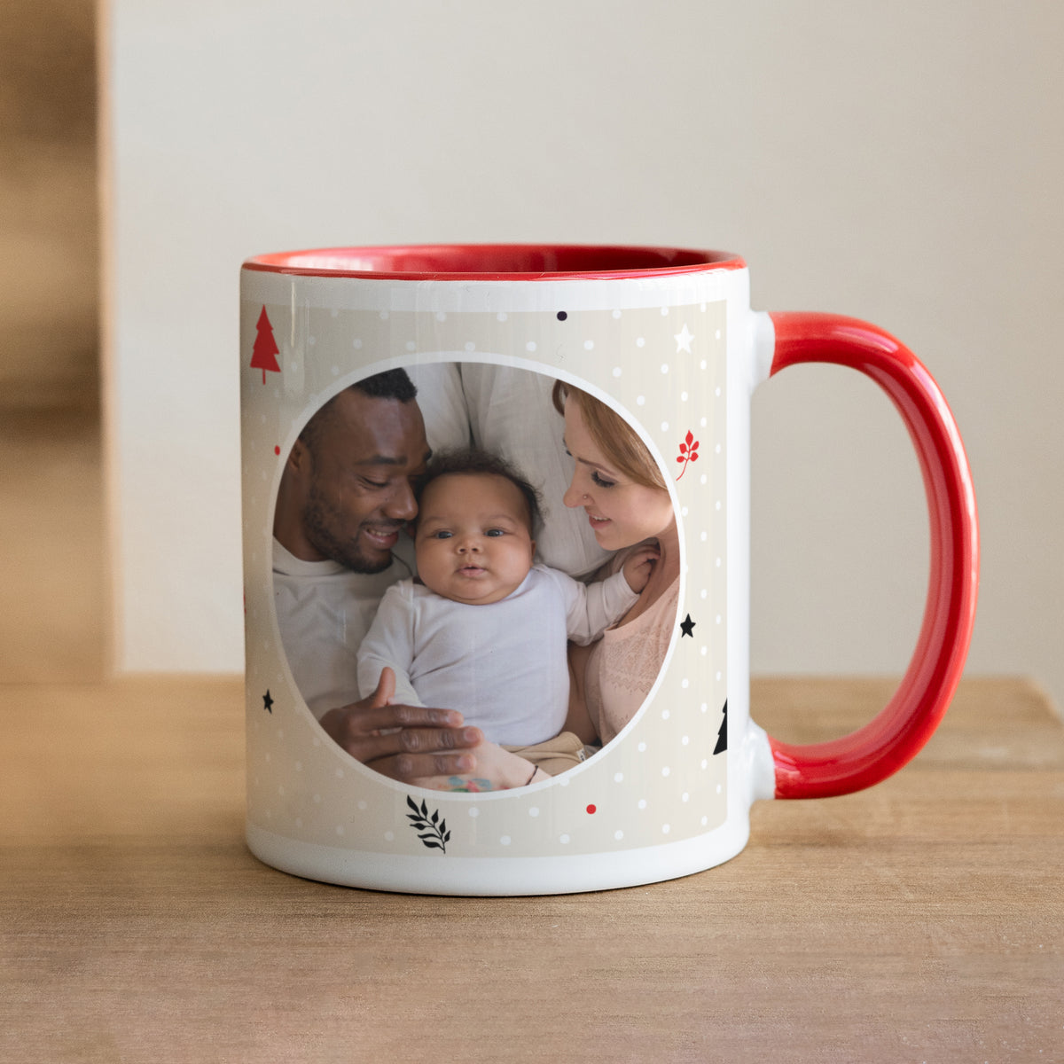 Mug Objets Rouge Noël en famille photo N° 1