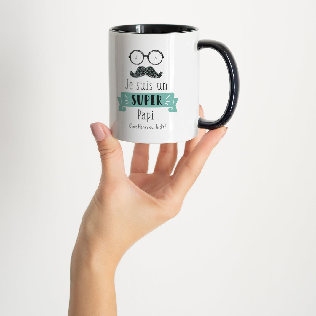 Mug Objets Noir Super Papy photo N° 2