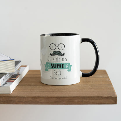 Mug Objets Noir Super Papy photo N° 4