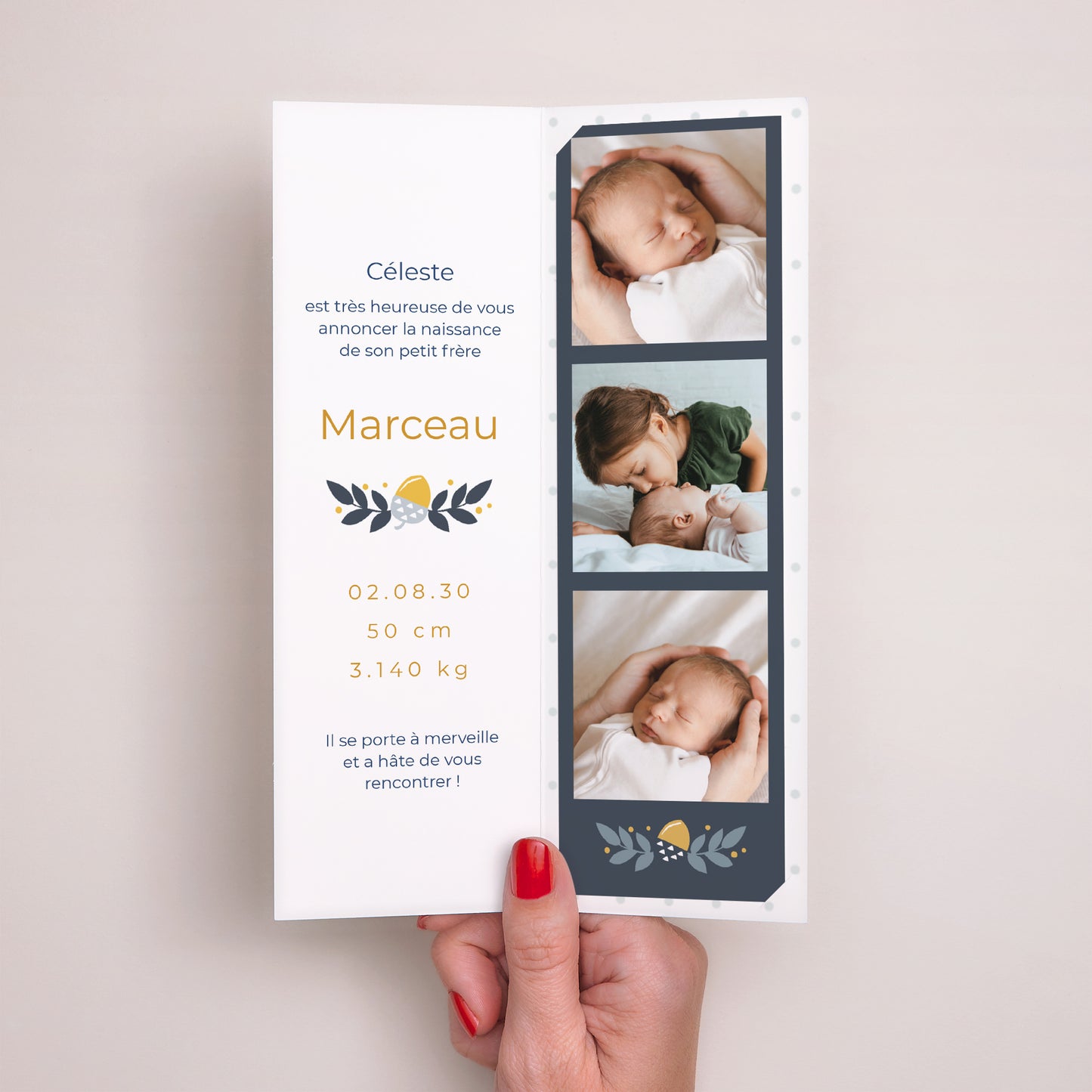 Faire-part Naissance Marque-page photo Ambiance Automne photo N° 2
