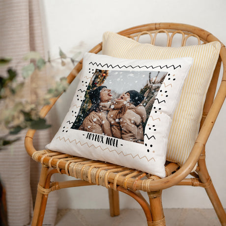 Coussin Objets Beige naturel Joyeux Noël