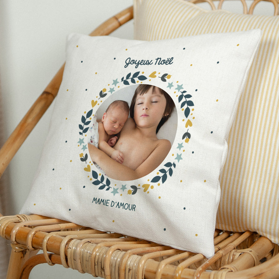 Coussin Objets Beige naturel Mamie Noël photo