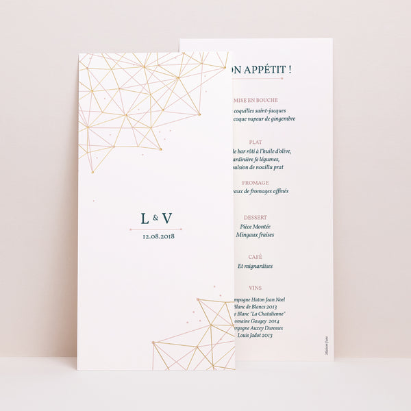 Menu Mariage Panoramique portrait Constellation photo
