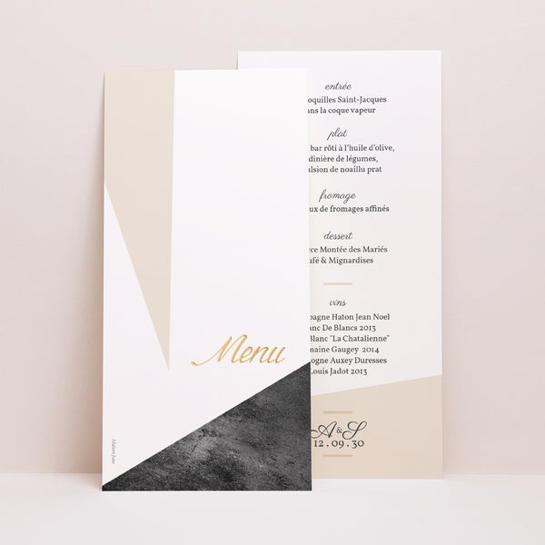 Menu Mariage Panoramique portrait Minéral photo