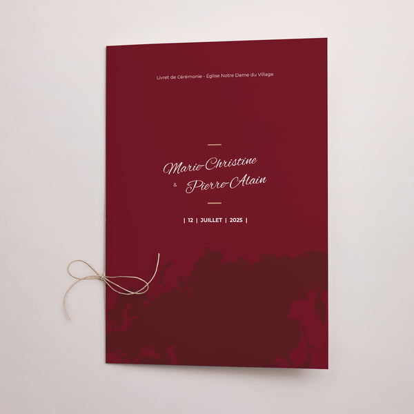 Livret de messe Mariage Double volet Wedding Pass photo