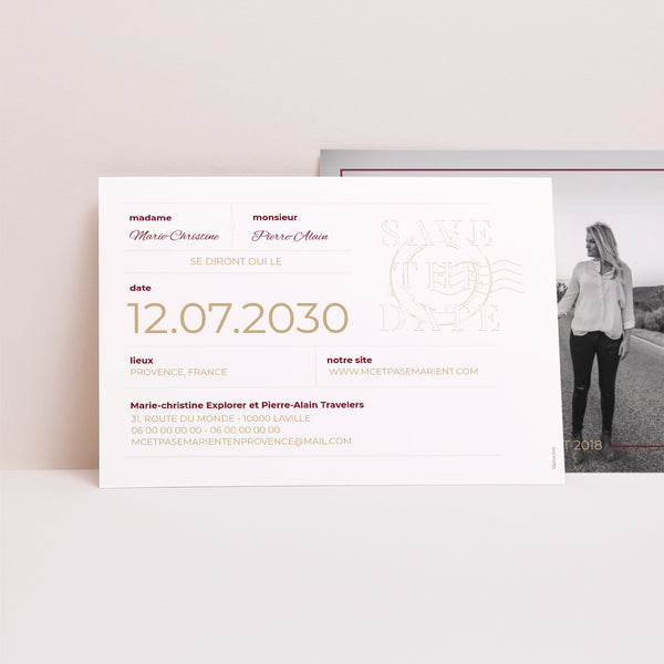 Save the date Mariage Paysage Wedding Pass photo