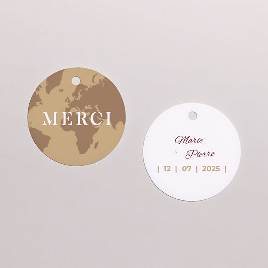 Etiquette perforée Mariage Ronde Wedding Pass photo