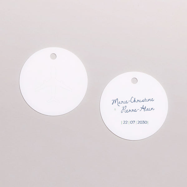 Etiquette perforée Mariage Ronde Blue Wedding Pass photo