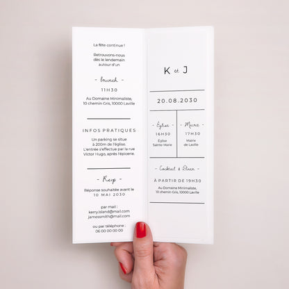 Faire-part Mariage Marque-page photo Minimal Chic photo N° 2