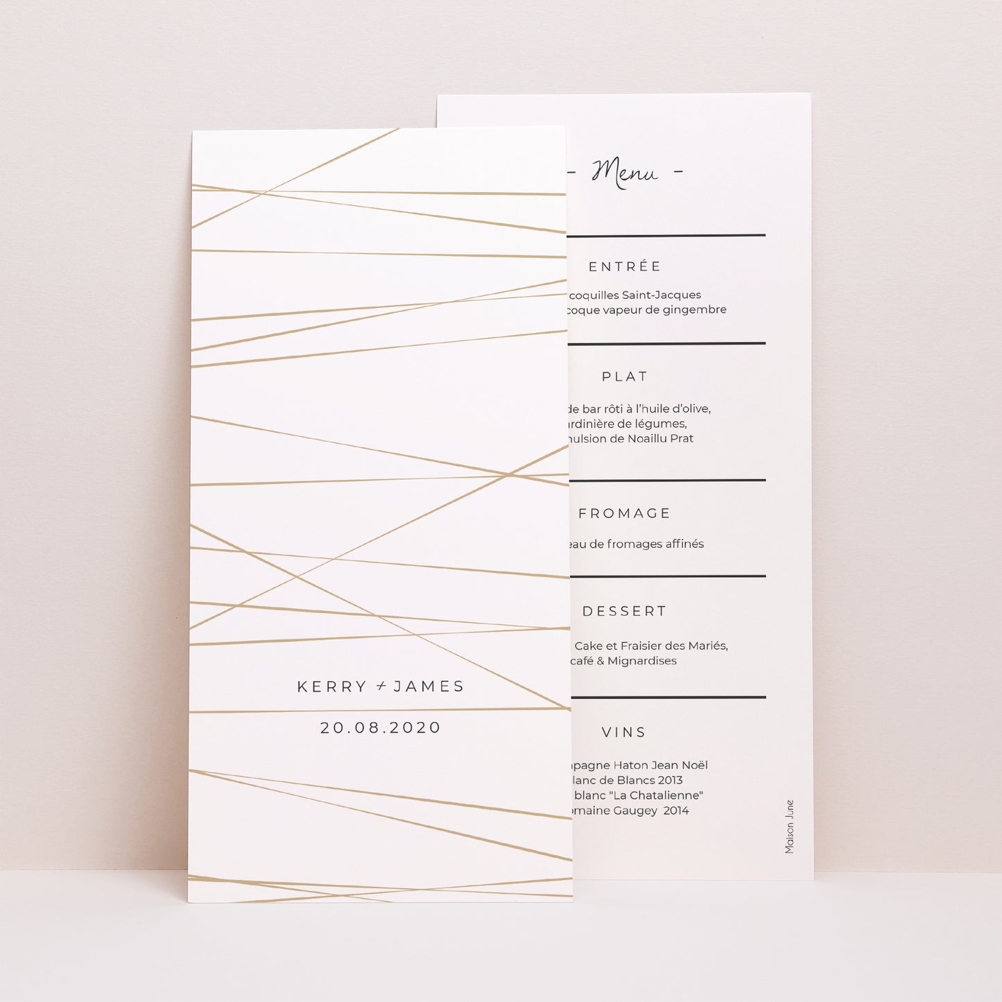 Menu Mariage Panoramique portrait Minimal Chic photo N° 1