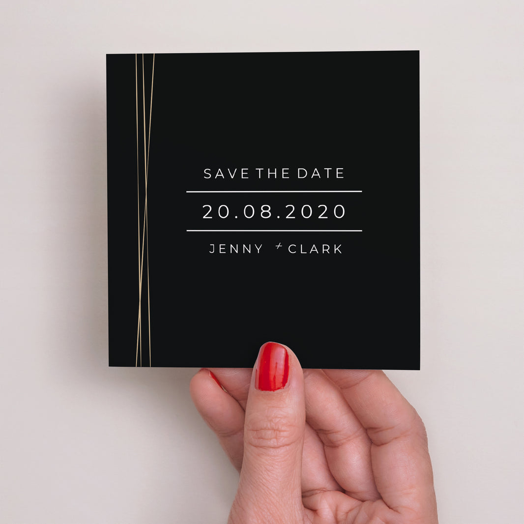 Save the date Mariage Carré Minimaliste Chic photo N° 2