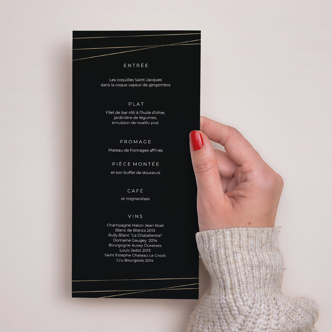 Menu Mariage Panoramique portrait Minimaliste Chic photo N° 2