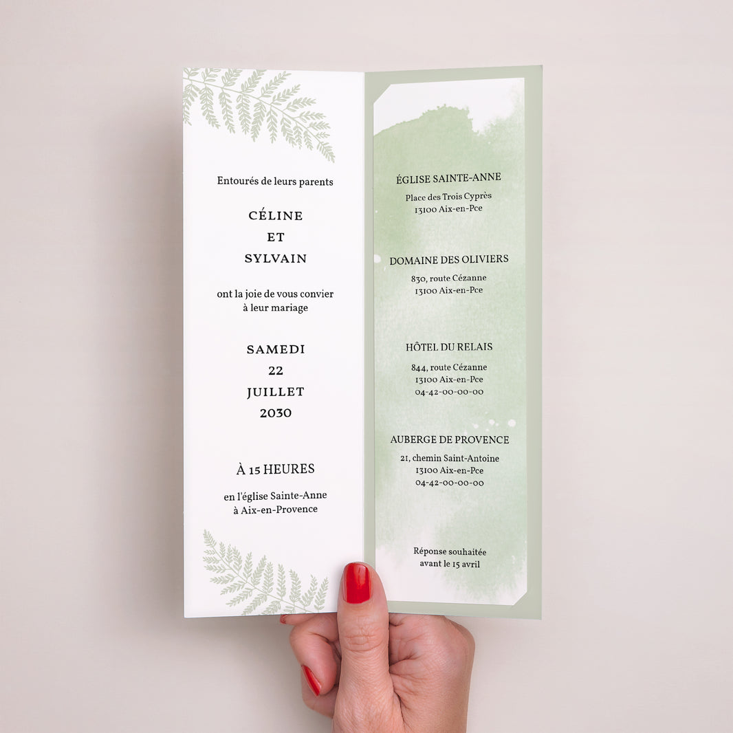 Faire-part Mariage Marque-page photo Verdoyant photo N° 2