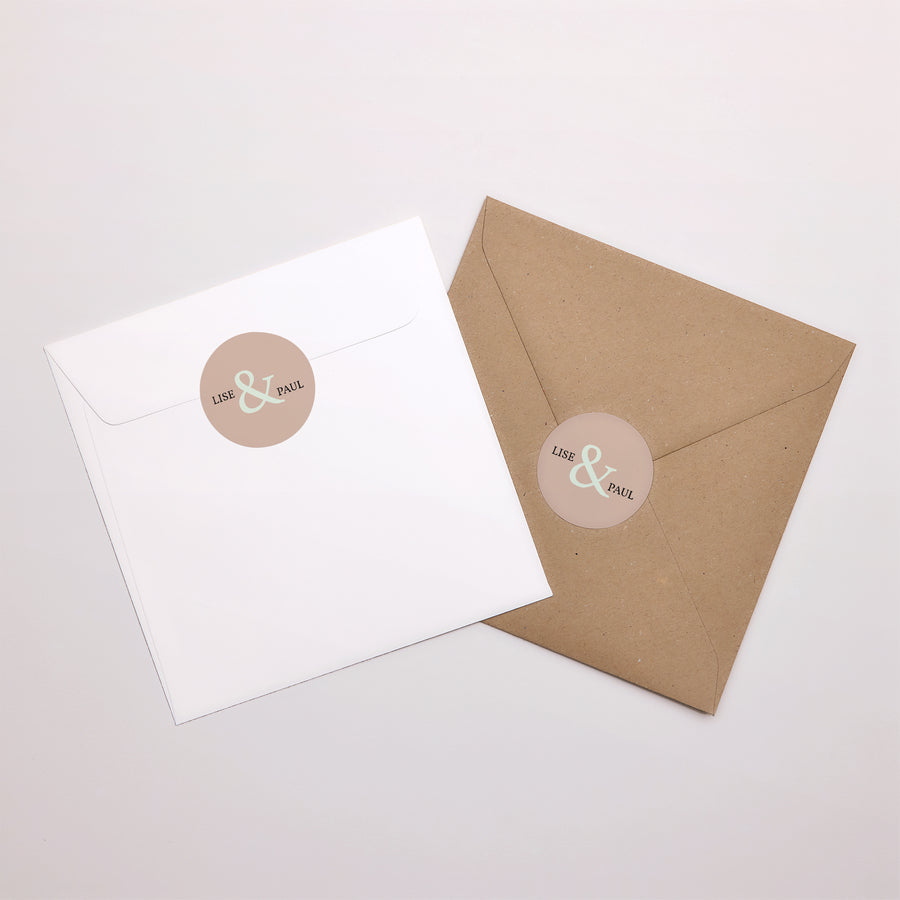 Sticker Mariage Rond Bois & Pastel photo