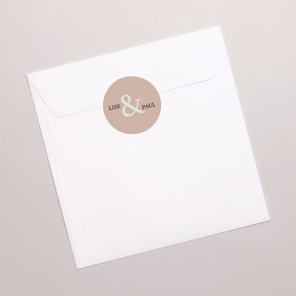 Sticker Mariage Rond Bois & Pastel photo N° 3