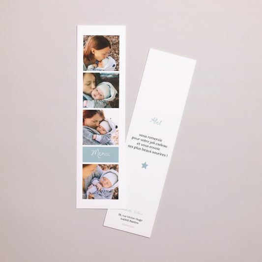Remerciements Naissance Marque-page Quatre photos photo
