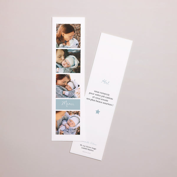 Remerciements Naissance Marque-page Quatre photos photo