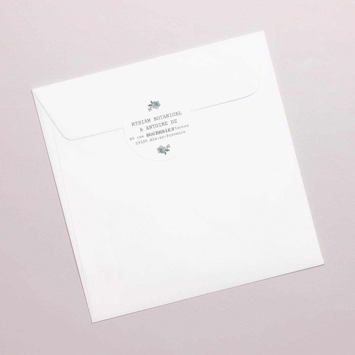 Sticker Mariage Rond Bleu botanique photo N° 3