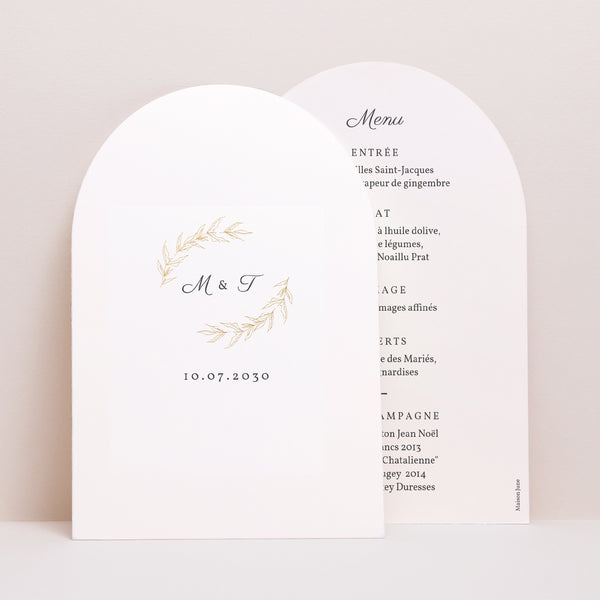 Menu Mariage Arche Végétal minimal photo