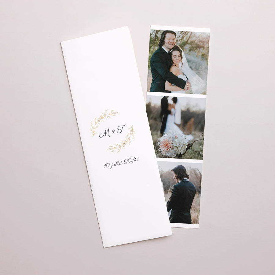 Remerciements Mariage Marque-page photo Végétal minimal photo