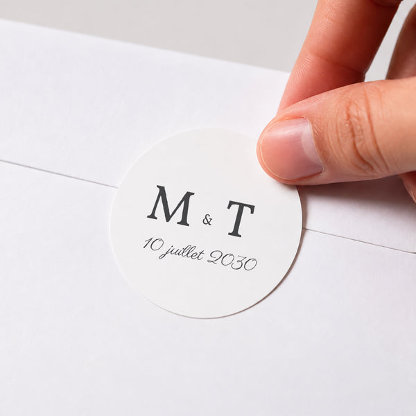 Sticker Mariage Rond Végétal minimal photo