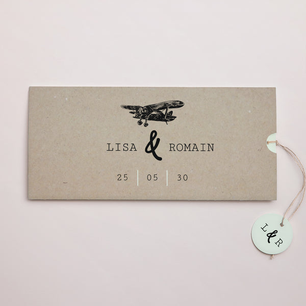 Faire-part Mariage Pochette 2 cartes, étiquette Time To Love photo