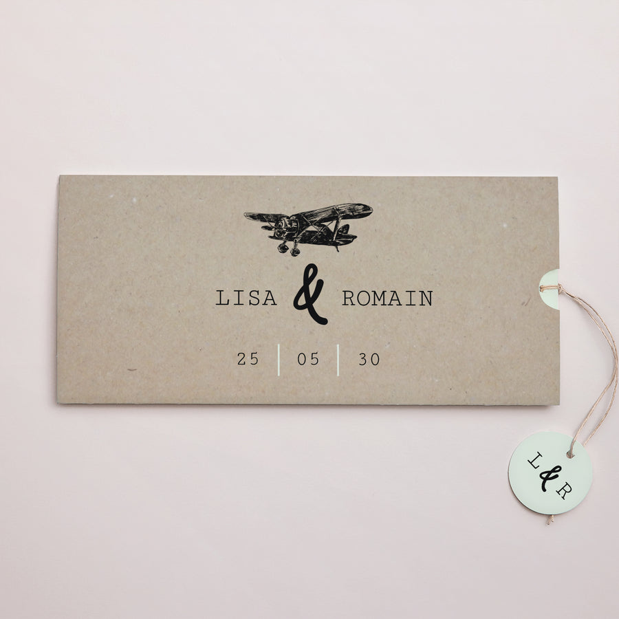 Faire-part Mariage Pochette 2 cartes, étiquette Time To Love photo