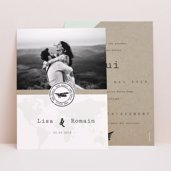 Invitations Mariage Portrait Time To Love photo