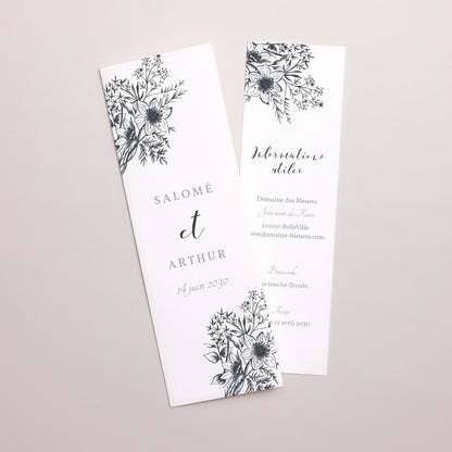 Faire-part Mariage Marque-page photo Esquisse Florale photo N° 1