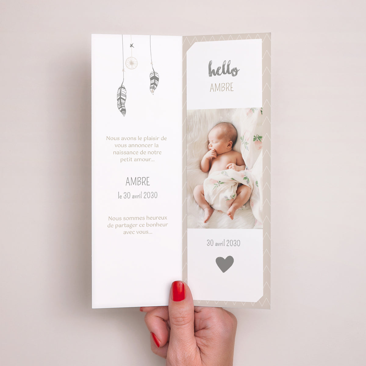 Faire-part Naissance Marque-page photo Attrape Rêve Or photo N° 2