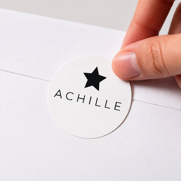 Sticker Naissance Rond Photo Etoile photo
