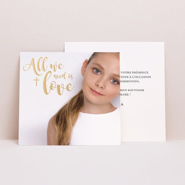 Remerciements Communion Carré Love Jesus photo