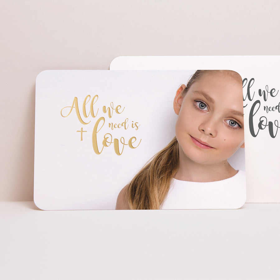 Faire-part Communion Paysage, bords arrondis Love Jesus photo