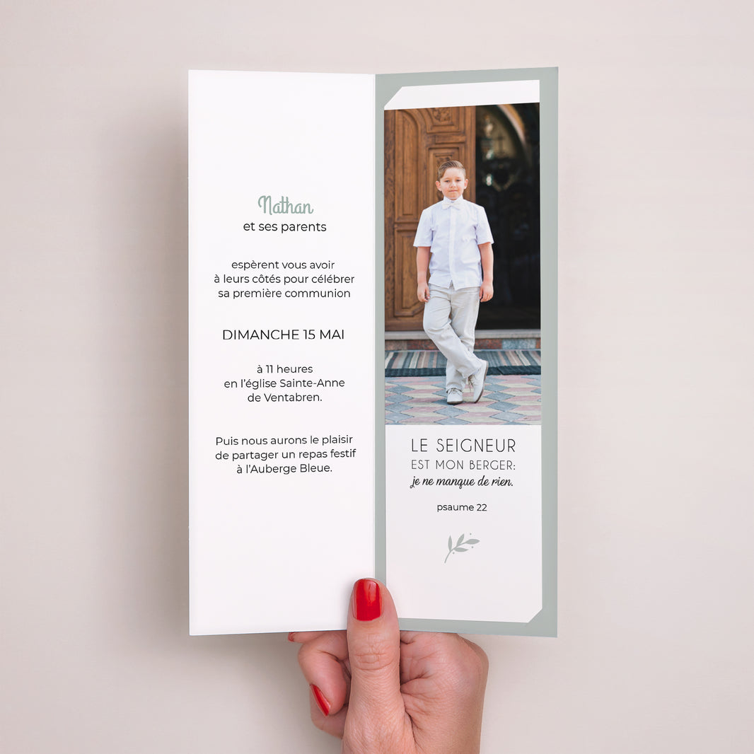 Faire-part Communion Marque-page photo Messager de Paix photo N° 2