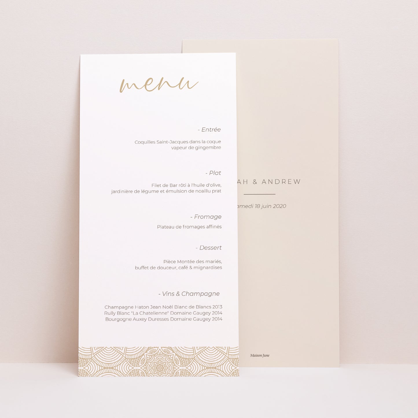 Menu Mariage Panoramique portrait Constantinopolis photo N° 1