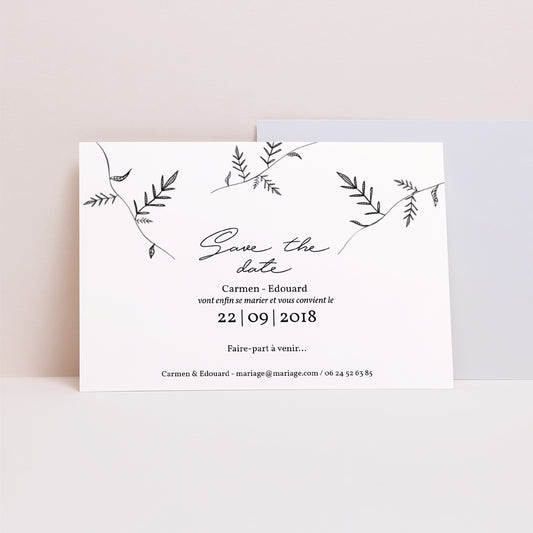 Save the date Mariage Paysage Kraft et Brindilles photo