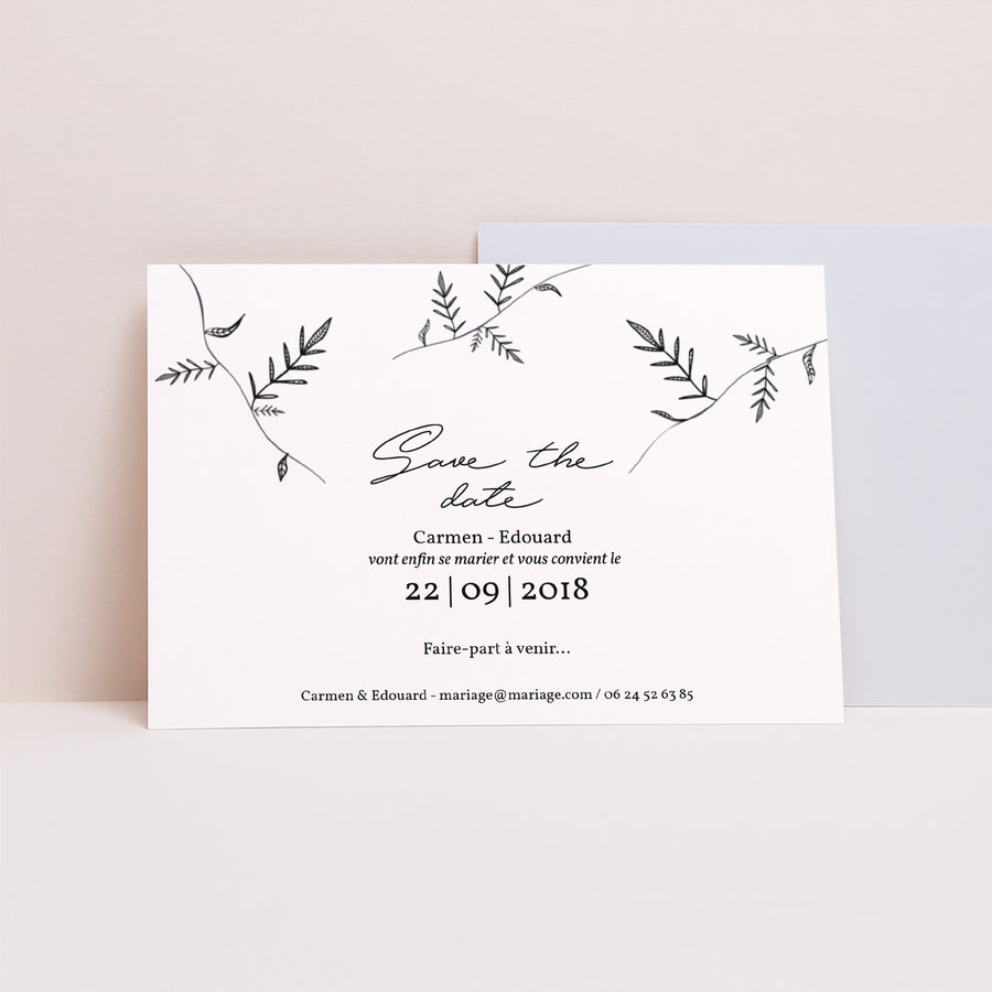 Save the date Mariage Paysage Kraft et Brindilles photo