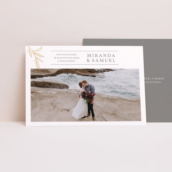 Remerciements Mariage Paysage Botanique Minimaliste photo