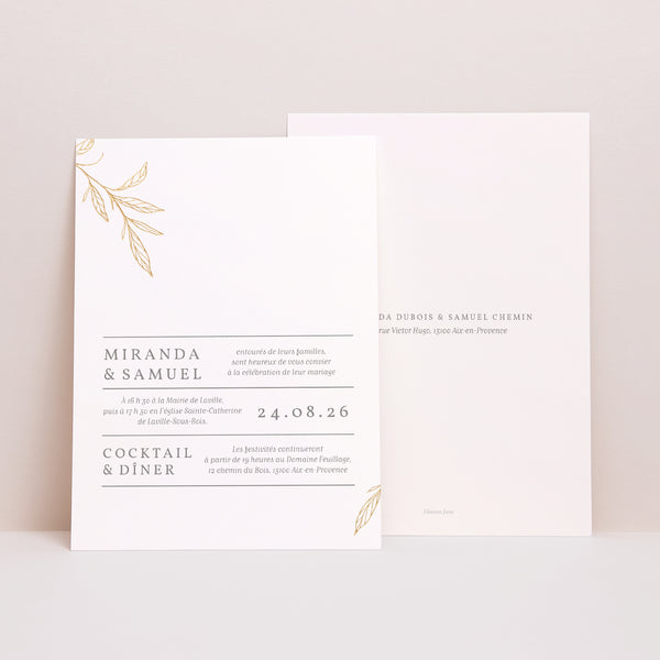 Faire-part Mariage Portrait Botanique Minimaliste photo
